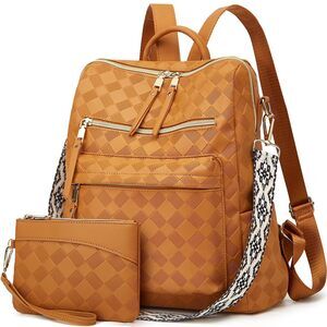 1386 Backpack Purse PU Leather Travel Satchel Handbag Convertible Design